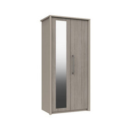Burlington 2 Door Robe With Mirror - Fired Earth And Grey Oak On Express Delivery And Ready Assembled - thumbnail 2