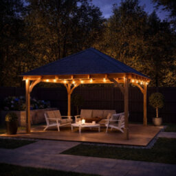 Rutland County Garden Furniture Ayston Apex Gazebo - Light Green - 4M Width X 4M Length - Slate Grey Felt - thumbnail 5