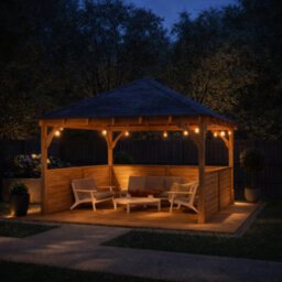 Rutland County Garden Furniture Ayston Apex Gazebo - Light Green - 4M Width X 4M Length - Slate Grey Felt - thumbnail 8