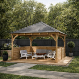 Rutland County Garden Furniture Ayston Apex Gazebo - Light Green - 4M Width X 4M Length - Slate Grey Felt - thumbnail 9
