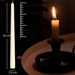 Taper Dinner Candles, Non-Drip Long Candles, 7 Hour Burn Time, Paraffin Wax, Cotton Wicks, Unscented, Ivory White, 50 Pack - thumbnail 3