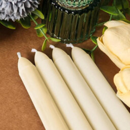 Taper Dinner Candles, Non-Drip Long Candles, 7 Hour Burn Time, Paraffin Wax, Cotton Wicks, Unscented, Ivory White, 50 Pack - thumbnail 6