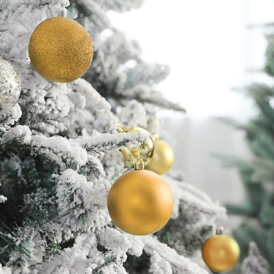 Darphe 36 Shatterproof Gold Pieces Xmas Ball Ornament Christmas Tree Deluxe Bauble Set - image 1