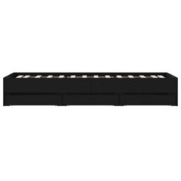 Berkfield Bed Frame With Drawers Without Mattress Black 75X190 Cm Small Single - thumbnail 7