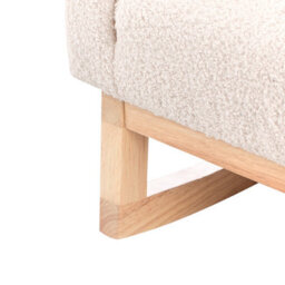 Wyld And Coco Cosynest Kids Highback Rocking Chair - Light Beige Boucle, Rubberwood Rockers, Wood Armrests (W54 X D70 X H71Cm) - thumbnail 9