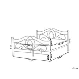 Beliani Bed Metal Lyra 160 X 200 Cm (Eu King Size) White - thumbnail 3