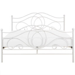 Beliani Bed Metal Lyra 160 X 200 Cm (Eu King Size) White - thumbnail 4