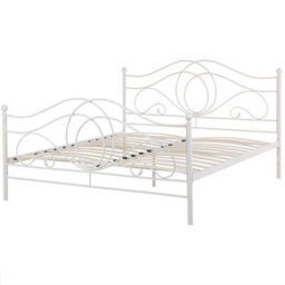 Beliani Bed Metal Lyra 160 X 200 Cm (Eu King Size) White - thumbnail 5