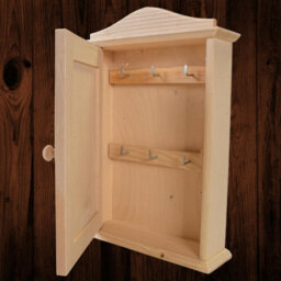 Woodeedoo Wooden Key Box Cabinet With 6 Hooks Wall Mounted Indoor Key Holder Rack For Hallway Kitchen Home Storage 20X6X29.5Cm