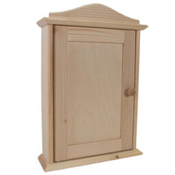 Woodeedoo Wooden Key Box Cabinet With 6 Hooks Wall Mounted Indoor Key Holder Rack For Hallway Kitchen Home Storage 20X6X29.5Cm - thumbnail 7