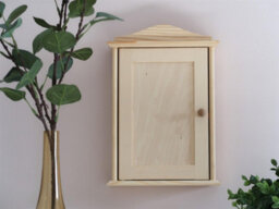 Woodeedoo Wooden Key Box Cabinet With 6 Hooks Wall Mounted Indoor Key Holder Rack For Hallway Kitchen Home Storage 20X6X29.5Cm - thumbnail 2