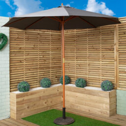 Samuel Alexander Outdoor 4 Person Folding Rectangular Wooden Garden Dining Table Chairs Grey Parasol And Base Set - thumbnail 7