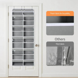 Amorly Grey Over The Door Hanging Organiser,5 Tier 10 Compartments, 80Lbs Heavy Duty Storage With Clear Window For Closet,pantry&bathroom - thumbnail 7