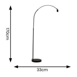 Valuelights Louis Black Metal Arched Stem Curved Floor Lamp Base - thumbnail 4
