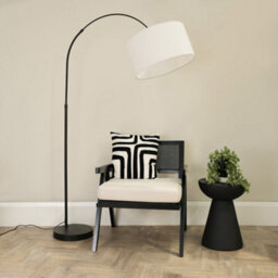 Valuelights Louis Black Metal Arched Stem Curved Floor Lamp Base - thumbnail 2