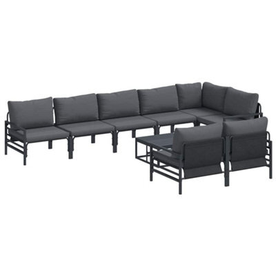Berkfield Stylish Garden Sofa Set 9 Pcs Anthracite Steel - image 1