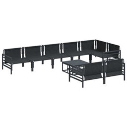 Berkfield Stylish Garden Sofa Set 9 Pcs Anthracite Steel - thumbnail 7