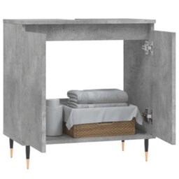 Berkfield Industrial Bathroom Cabinet Concrete Grey 58X33X60 Cm Engineered Wood - thumbnail 3