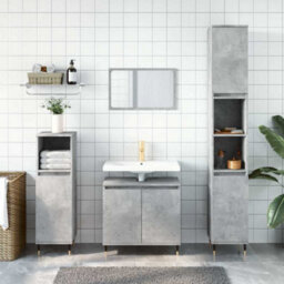 Berkfield Industrial Bathroom Cabinet Concrete Grey 58X33X60 Cm Engineered Wood - thumbnail 2