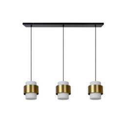 Lucide Firmin Classic Bar Pendant Light - 3Xe27 - Matt Gold, Brass - thumbnail 3