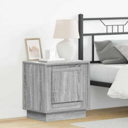 Berkfield Modern Bedside Cabinets With Led Lights 2 Pcs Grey Sonoma 44X34,5X45 Cm - thumbnail 2