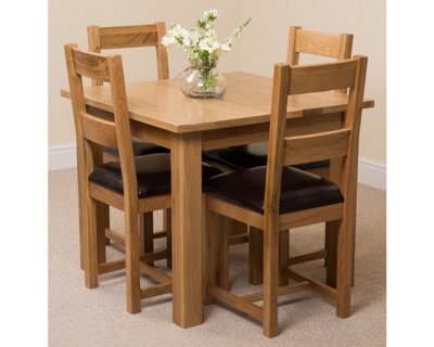 That's Furniture Oslo 90 X 90 Cm Oak Small Dining Table And 4 Chairs Dining Set With Lincoln Oak Chairs - image 1