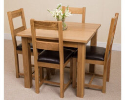 That's Furniture Oslo 90 X 90 Cm Oak Small Dining Table And 4 Chairs Dining Set With Lincoln Oak Chairs - thumbnail 3