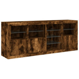 Berkfield Sideboard With Led Lights Smoked Oak 164X37X67 Cm - thumbnail 5