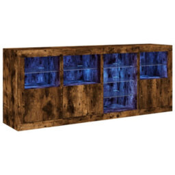 Berkfield Sideboard With Led Lights Smoked Oak 164X37X67 Cm - thumbnail 2