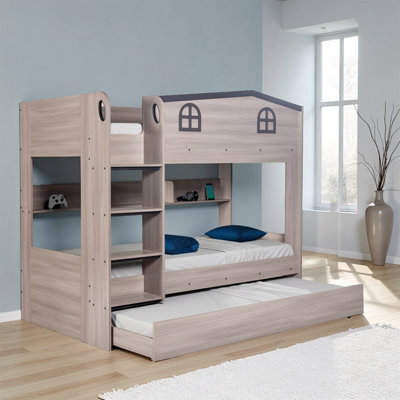 Seconique Hector Bunk Bed & Trundle Set - Ash Grey - image 1