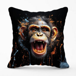 Warren Reed Designer Monkey Face Splashart Cushions 60Cm X 60Cm - thumbnail 1