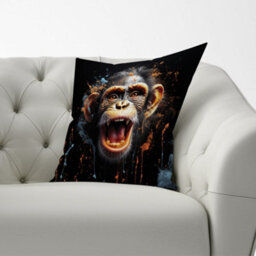Warren Reed Designer Monkey Face Splashart Cushions 60Cm X 60Cm - thumbnail 2