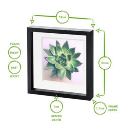 "Nicola Spring 10 X 10"" Photo Frame - Black/white Mount - 3D Photo Frame Picture Frame Box Portrait Display Case (53 X 53Cm)" - thumbnail 4