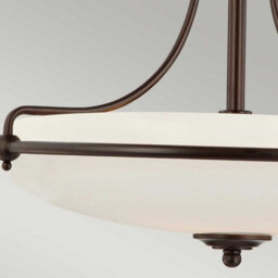 Luminosa Lighting Elstead Griffin 3 Light Semi Flush Ceiling Light Palladian Bronze, E27 - thumbnail 4