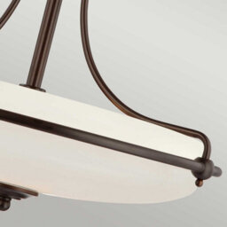 Luminosa Lighting Elstead Griffin 3 Light Semi Flush Ceiling Light Palladian Bronze, E27 - thumbnail 3