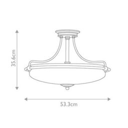 Luminosa Lighting Elstead Griffin 3 Light Semi Flush Ceiling Light Palladian Bronze, E27 - thumbnail 5