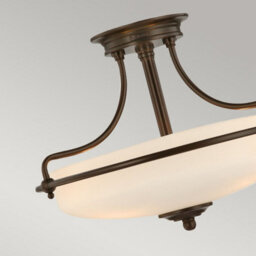 Luminosa Lighting Elstead Griffin 3 Light Semi Flush Ceiling Light Palladian Bronze, E27 - thumbnail 2