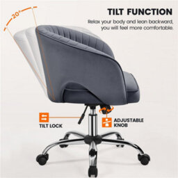 Yaheetech Accent Armchair With Tufted Barrel - Dark Grey / Velvet - thumbnail 5