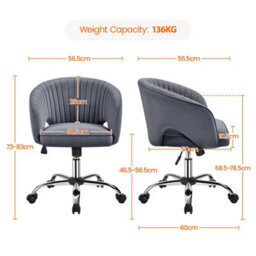 Yaheetech Accent Armchair With Tufted Barrel - Dark Grey / Velvet - thumbnail 3