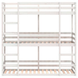Berkfield Triple Bunk Bed Without Mattress White 90X190 Cm Single Solid Wood Pine - thumbnail 5