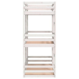 Berkfield Triple Bunk Bed Without Mattress White 90X190 Cm Single Solid Wood Pine - thumbnail 6