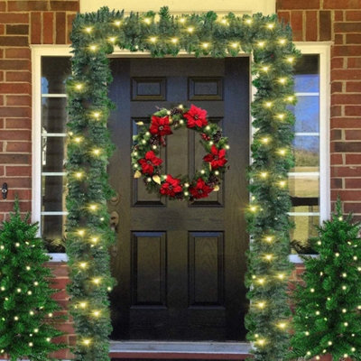 9Ft Christmas Garland With Lights Xmas - image 1