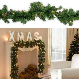 9Ft Christmas Garland With Lights Xmas - thumbnail 4