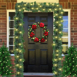 9Ft Christmas Garland With Lights Xmas - thumbnail 3