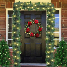 9Ft Christmas Garland With Lights Xmas - thumbnail 1