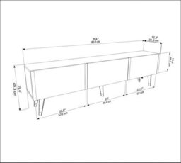 Decorotika Milagro Modern Tv Unit Tv Stand Gloss For Tvs Up To 71 Inch White&silver - thumbnail 7