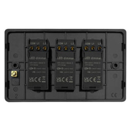 Long Life Lamps Company Matt Black 3 Gang 2 Way Led Dimmer Screwless Bl357Led - thumbnail 4