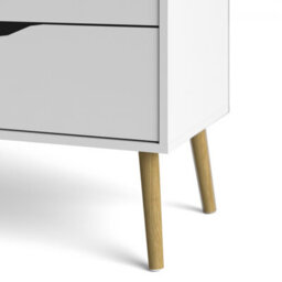 Furniture To Go Oslo Chest Of 4 Drawers (2+2) In White And Oak - thumbnail 9