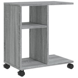 Berkfield Side Table With Wheels Grey Sonoma 50X30X55 Cm Engineered Wood - thumbnail 2