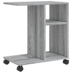 Berkfield Side Table With Wheels Grey Sonoma 50X30X55 Cm Engineered Wood - thumbnail 7
